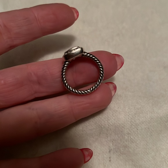 💯 Auth David Yurman Petite Albion Ring with Morganite and Pavé Diamonds - Picture 3 of 5